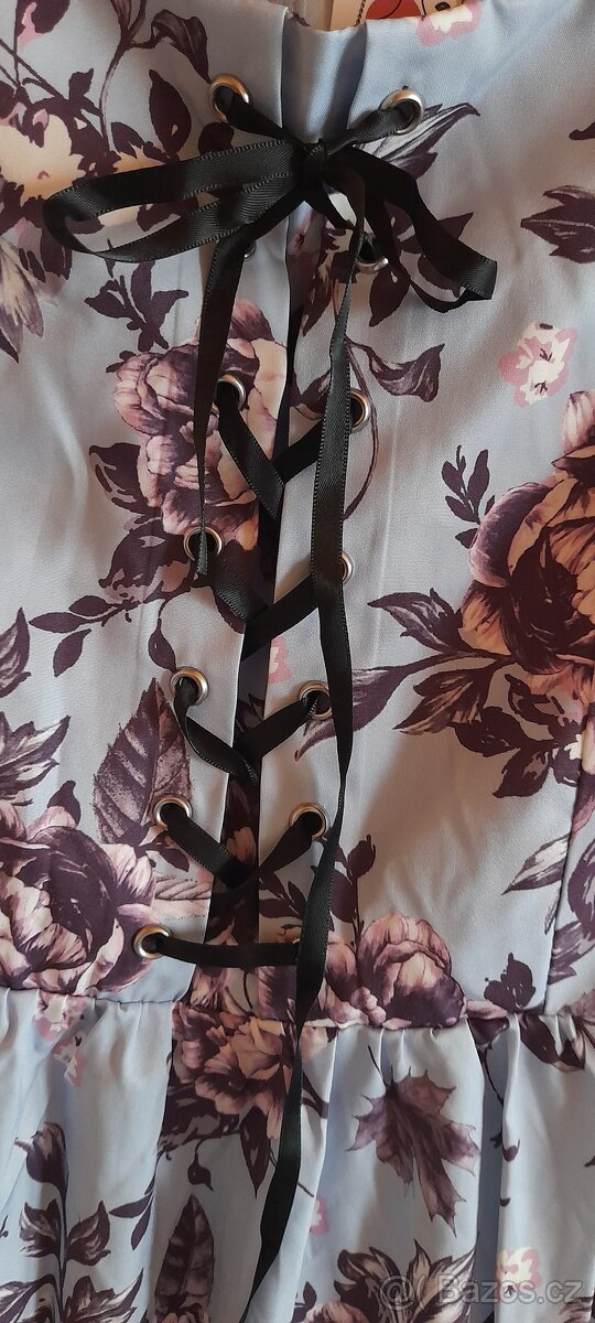 Květované dlouhé šaty se šněrováním - NOVÉ - 8