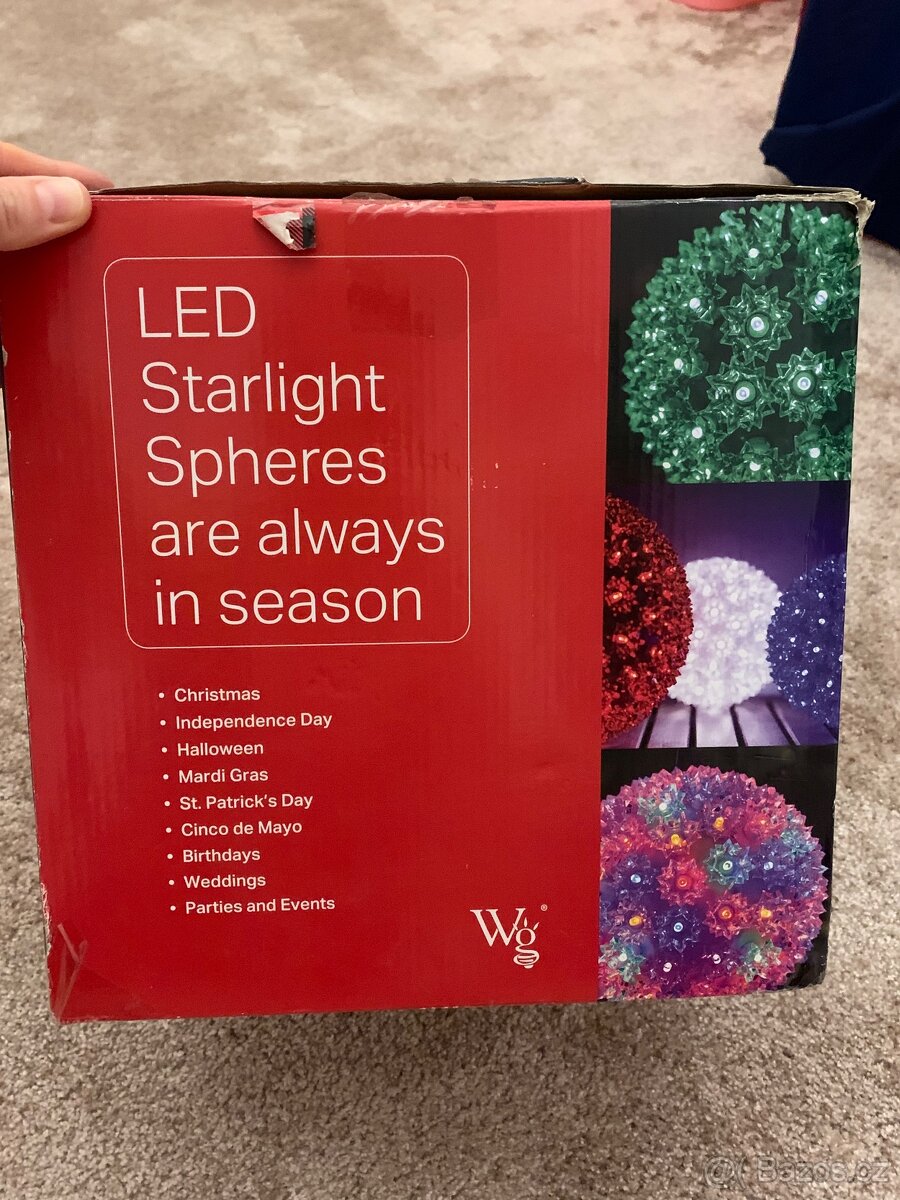 LED červená svítící koule Wintergreen Starlight Sphere - 8