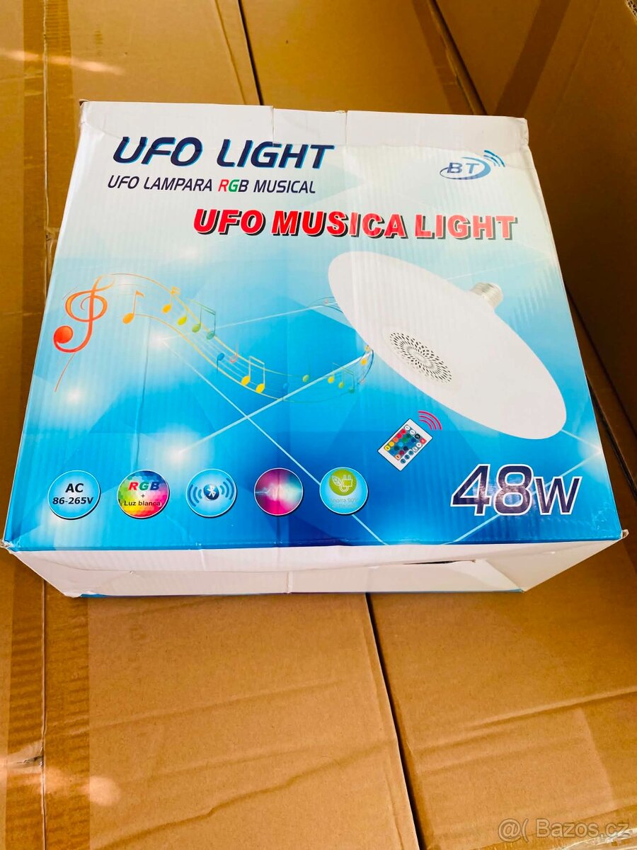RGB LED svítidlo E27 48W s Bluetooth reproduktorem - 8