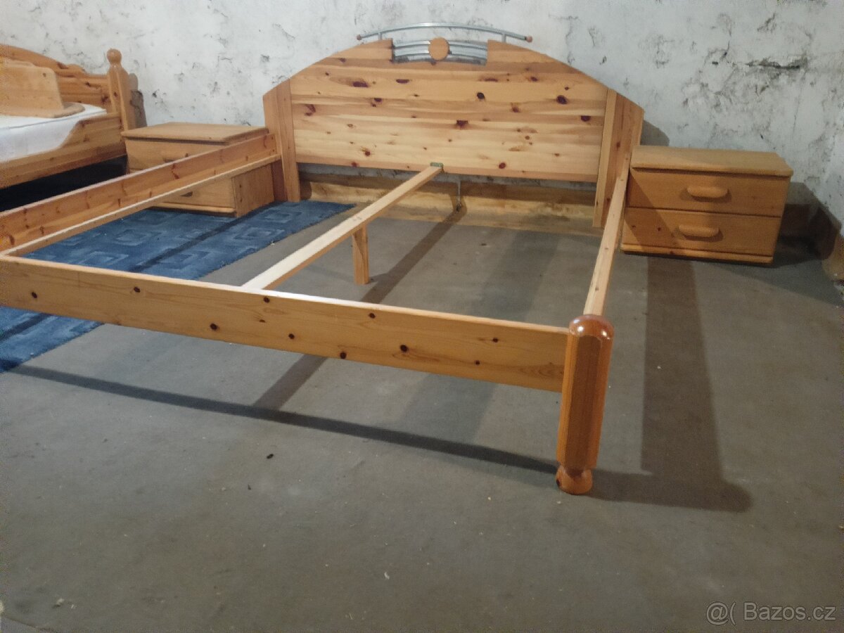 Moderní selská postel 180 plus noční stolek - 8