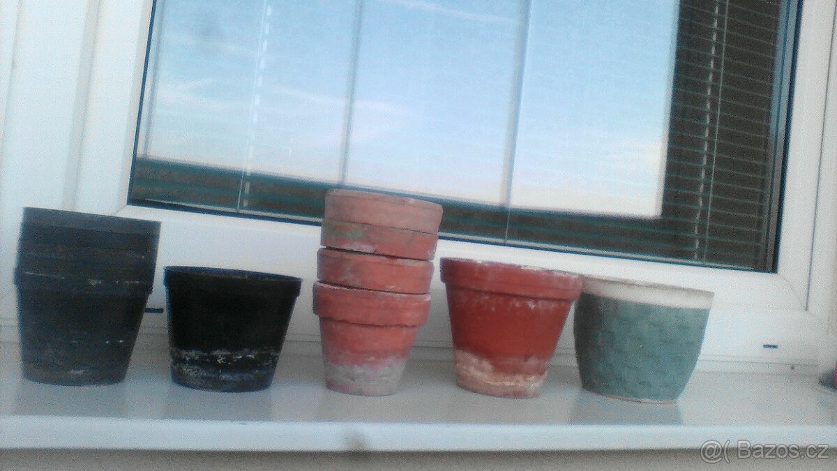 Retro obaly na květináč-plast,keramika,bam.polička,květináče - 8
