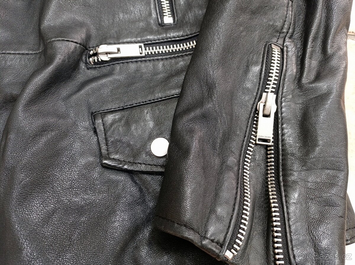 Kožený křivák Zara - M - jako nový - 8