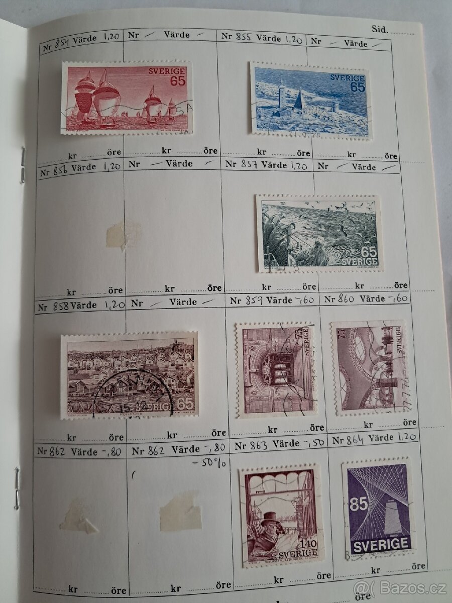 Švédské známky 3 - 8