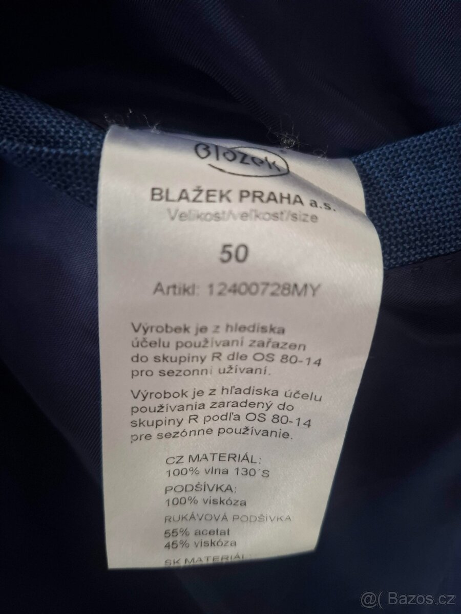 Prodám pánský oblek Blažek, velikost 50 - 8