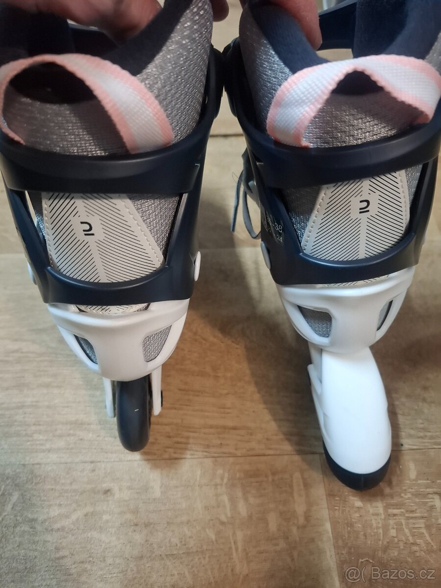 Nové - Oxelo Dětské kolečkové brusle Fit 3 šedé 32/35 - 8