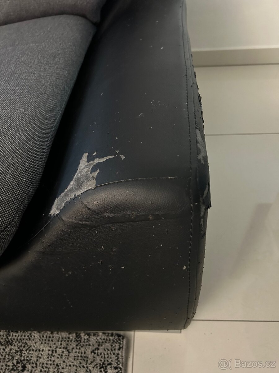 Rohová sedačka Šedo/Černá - 8