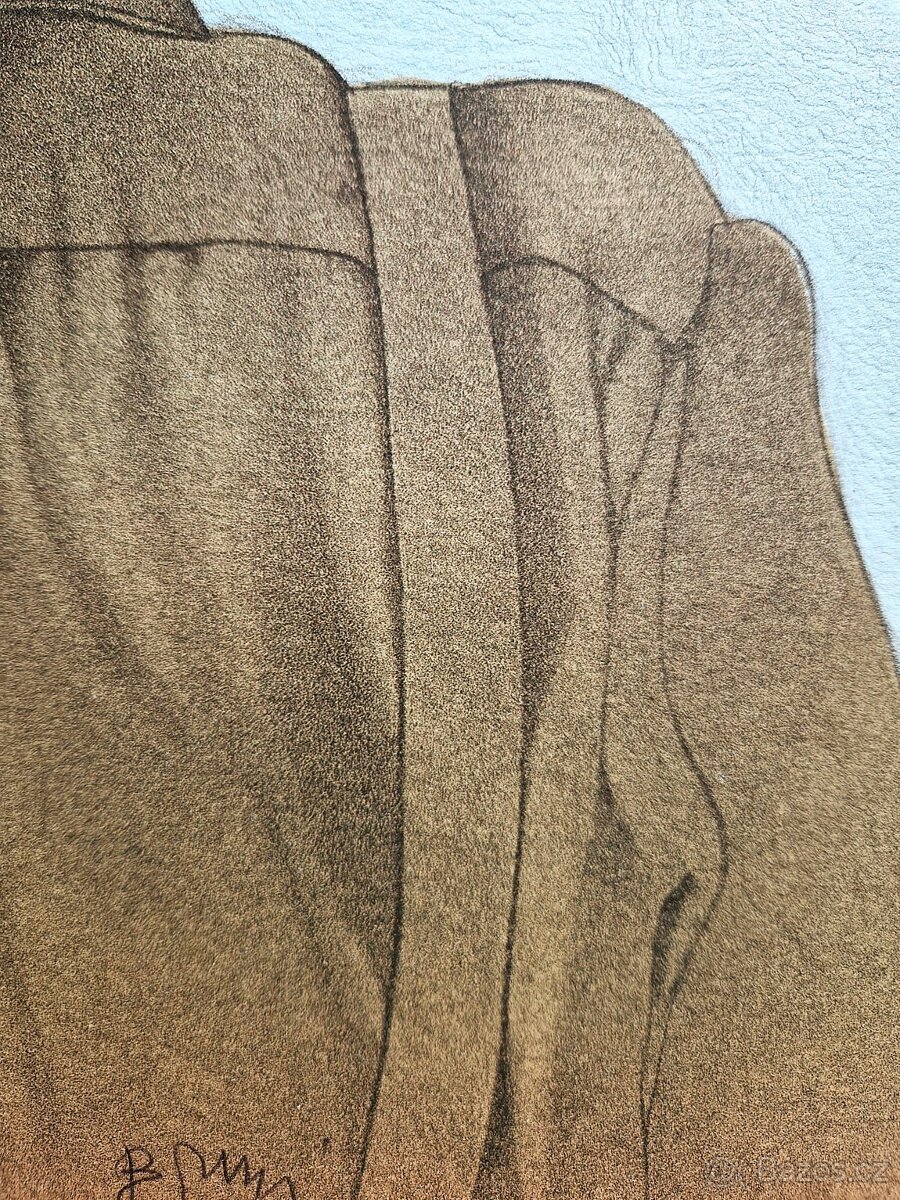 Bruno Bruni - (podpísaná litografia) ,(figurálny realizmus) - 8