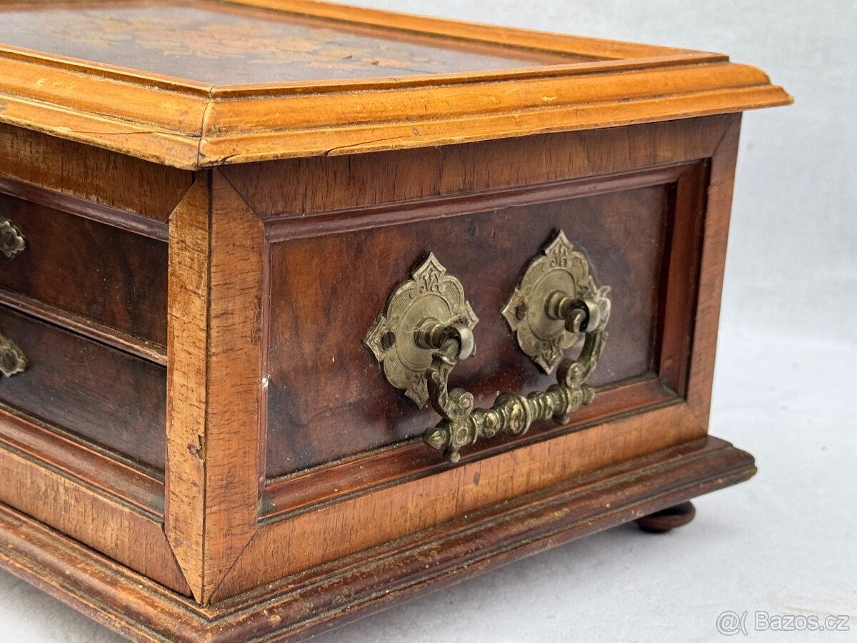 Krásná velice stará šperkovnice Empír - 8