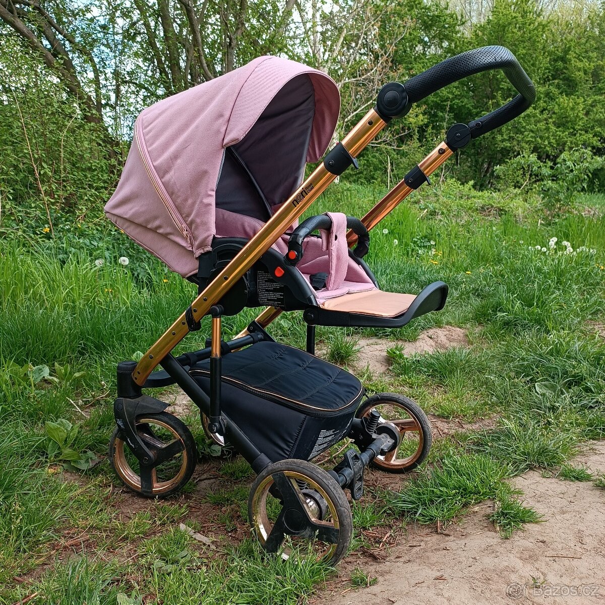 Kočárek 3v1 Rosegold & růžová - 8