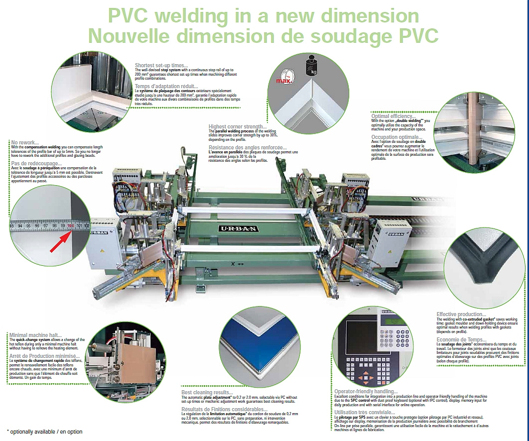 cnc plast.okna svářečka 4hlavá+pucovačka svárů URBAN AKS1600 - 8
