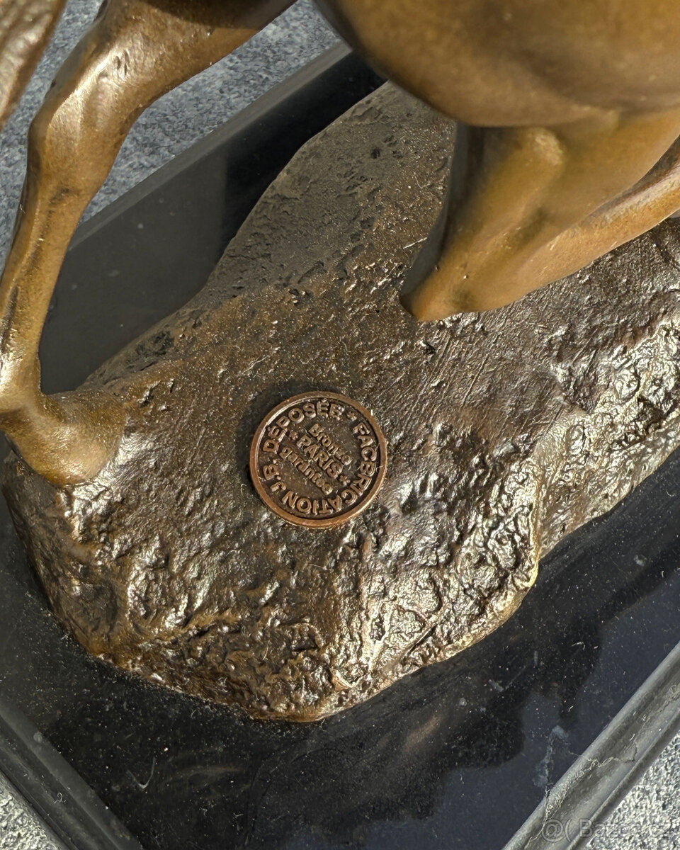 Bronzová socha Valkýra na koni nordická bojovnice decorace - 8