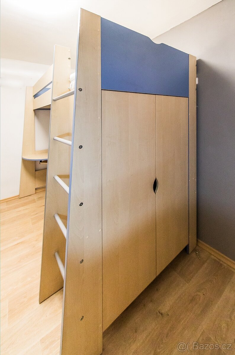 Patrová postel, stůl, skříň - 8