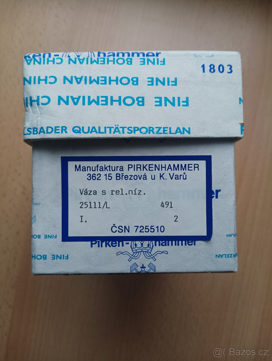 Krásná pozlacená porcelánová váza Pirken-Hammer zal.1803 - 8