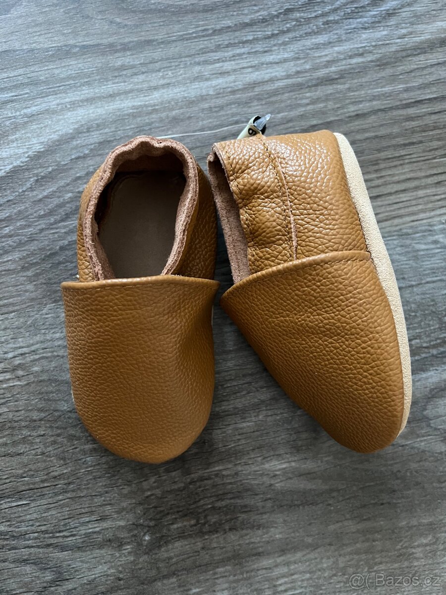 Nové Dětské kožené capáčky / boty pro miminko nazouvací - 8