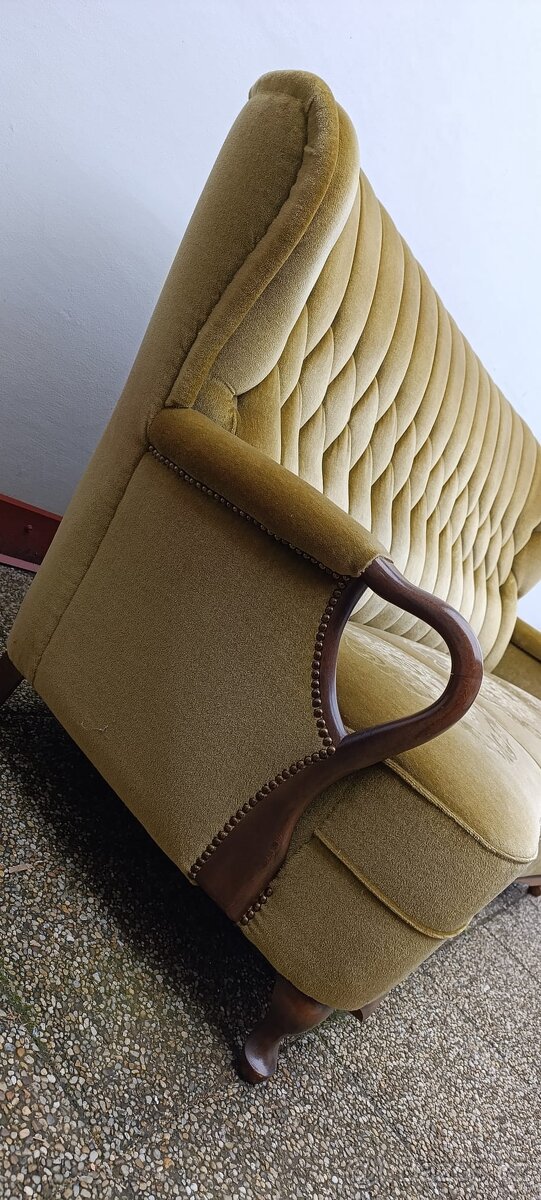 Gauč, sedačka, rustikální nábytek, masív, semiš - 8