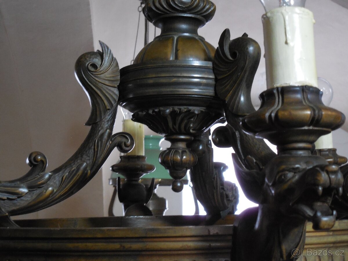 Starožitný lustr draci - 8