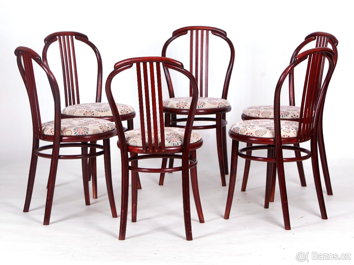 Populární jídelní židle české výroby TON, 4-6 ks. - 8