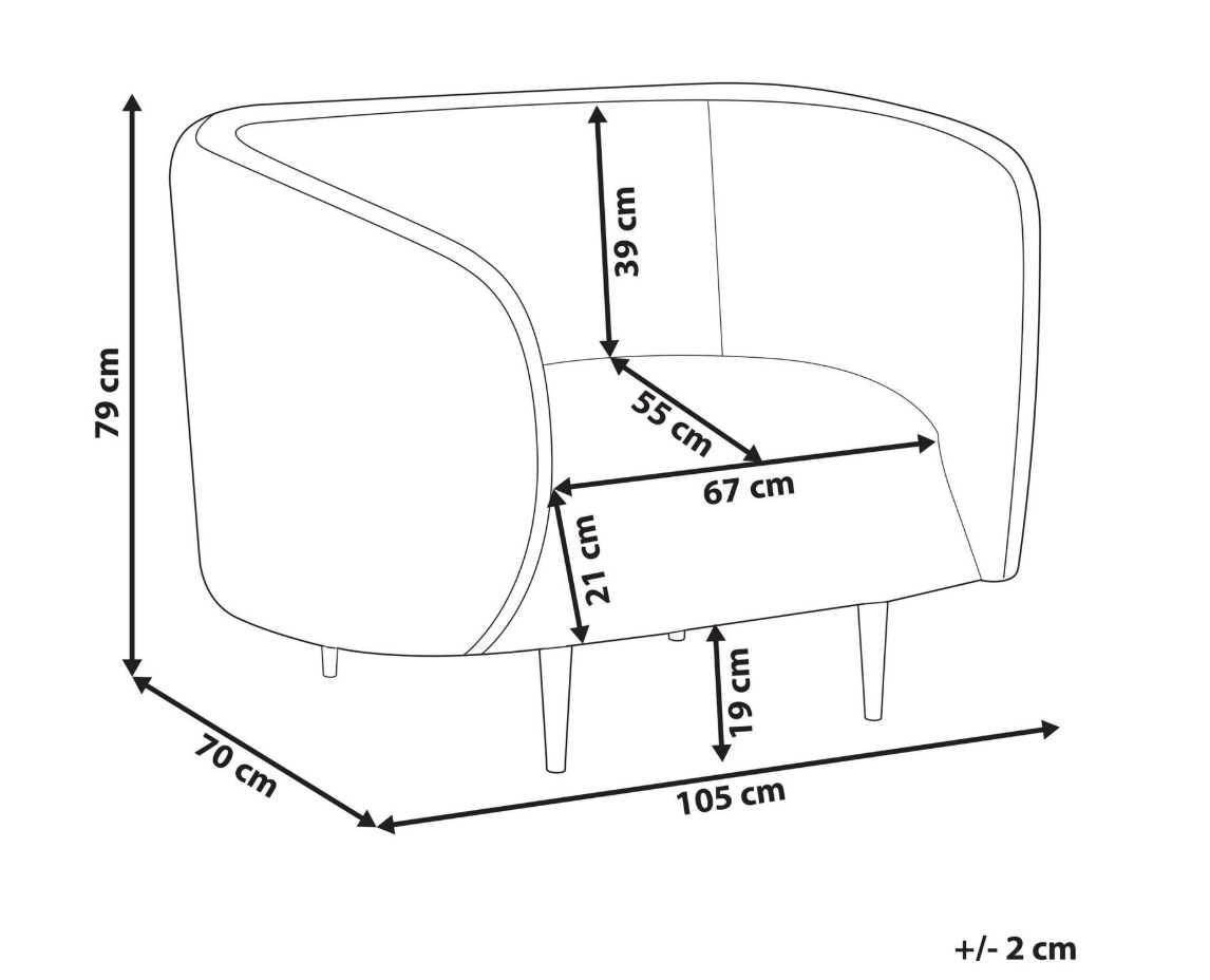 Křeslo LOEN, světle béžová látka - 8