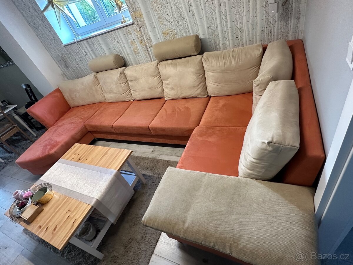 Sedací souprava - broušená kůže NE KOŽENKA - 8