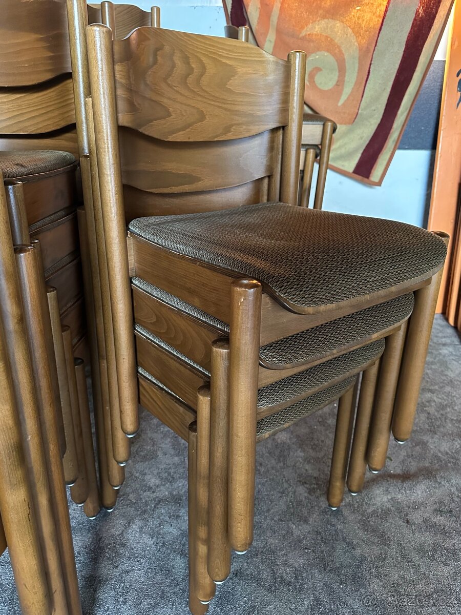 Stohovatelné restaurační židle, rustikální, 21kusů - 8