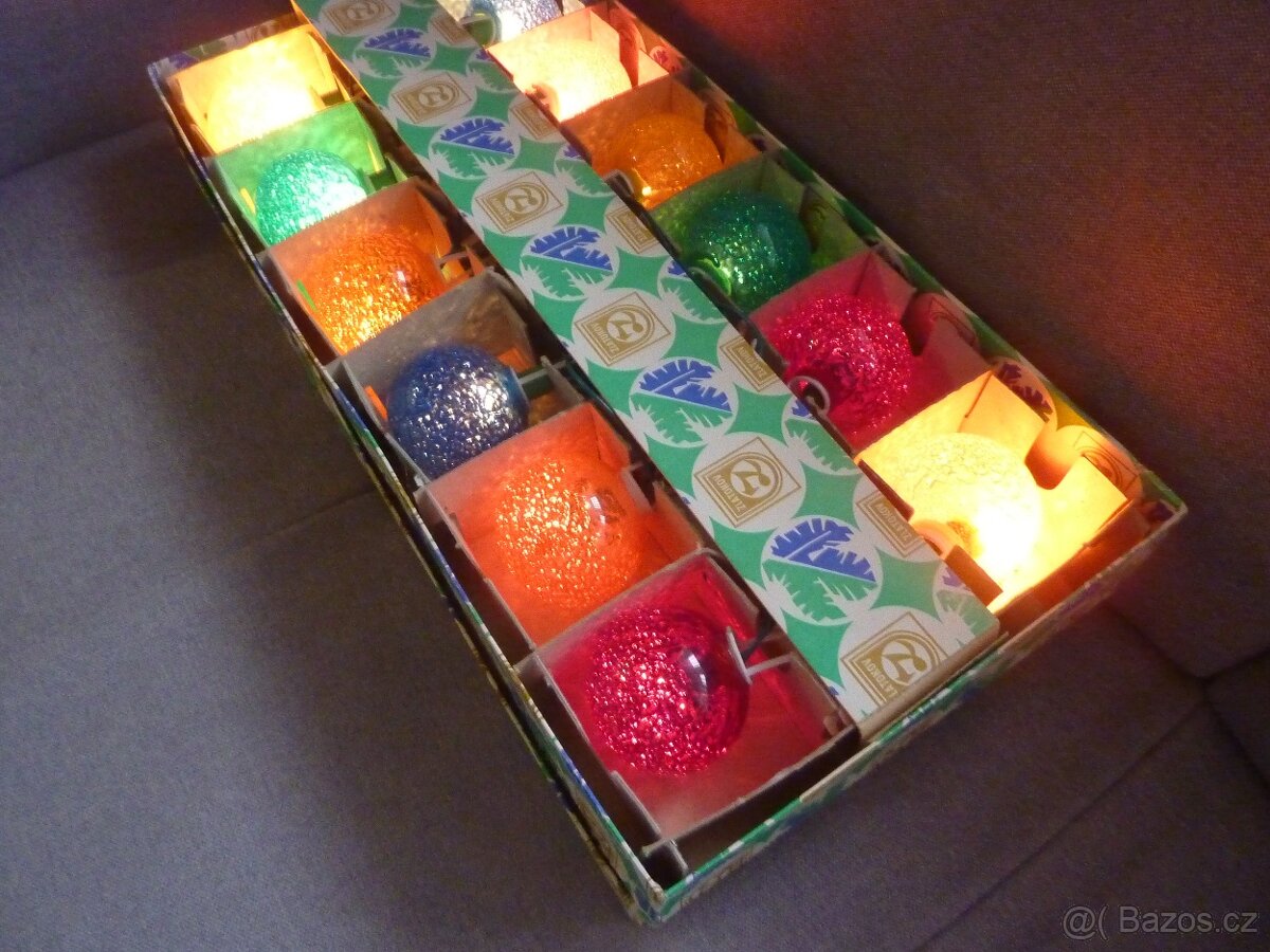 Retro vánoční světelný řetěz ZLATKOV REFLEX r.1973 - 8