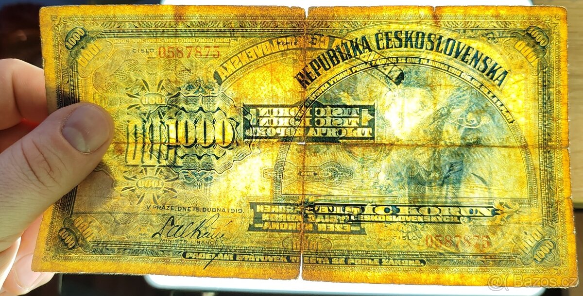 1000 kč, 1919, C, Československo - 8