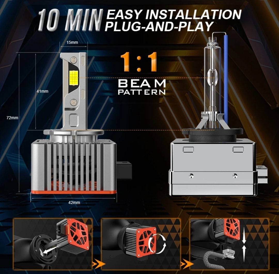 Nové LED žárovky D1S/D2S/D3S 6000K + LED T10 zdarma - 8