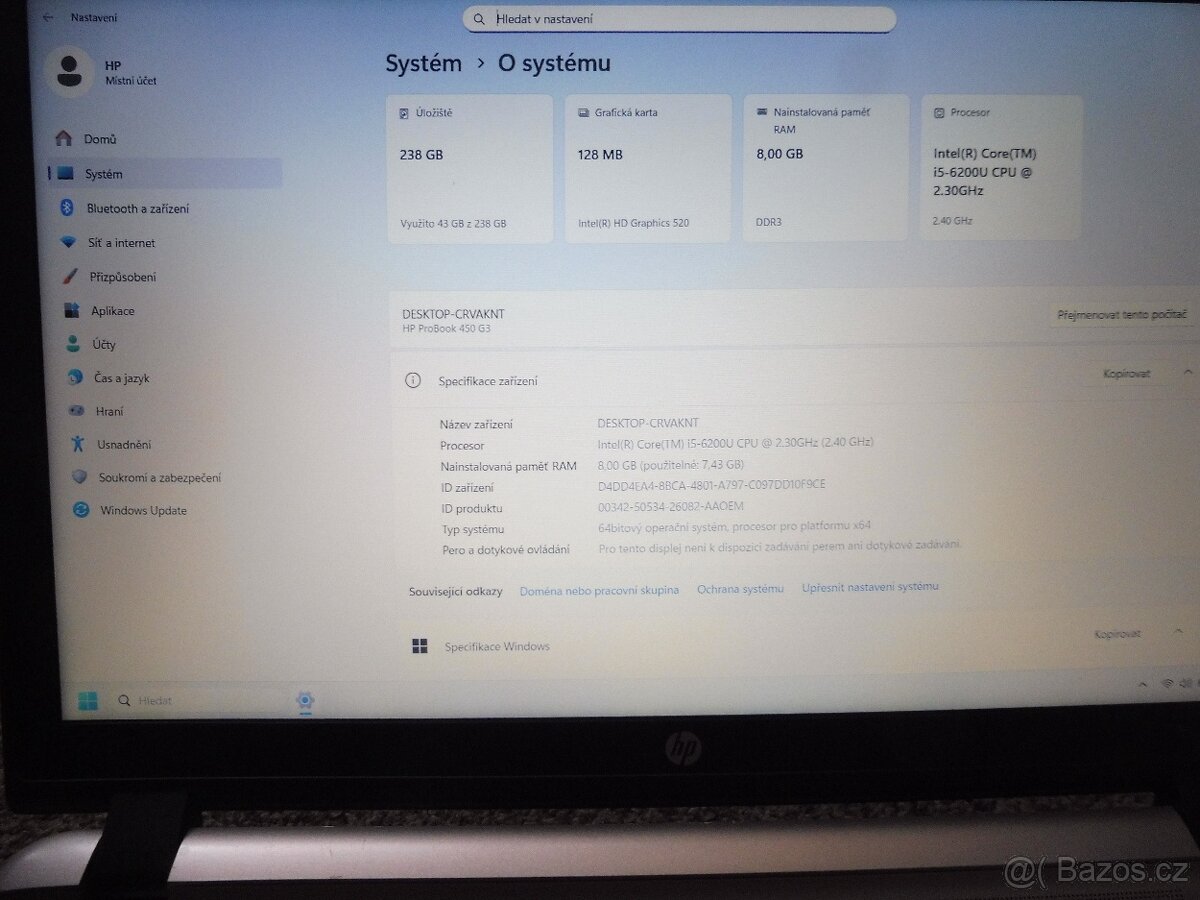 HP ProBook 450 G3, i5, 8Gb, SSD 256Gb - 8