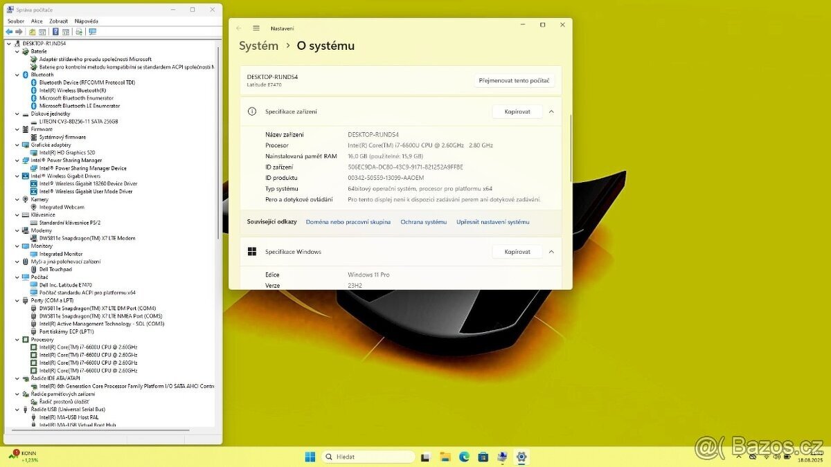 DELL LATITUDE E7470 /i7-6600/16GB/SSD256GB/HDMI/WIN11/ZÁRUKA - 8