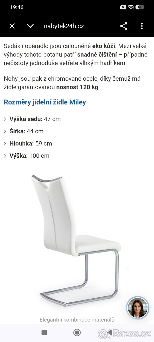 Prodám 4 jídelní židle Miley - 8