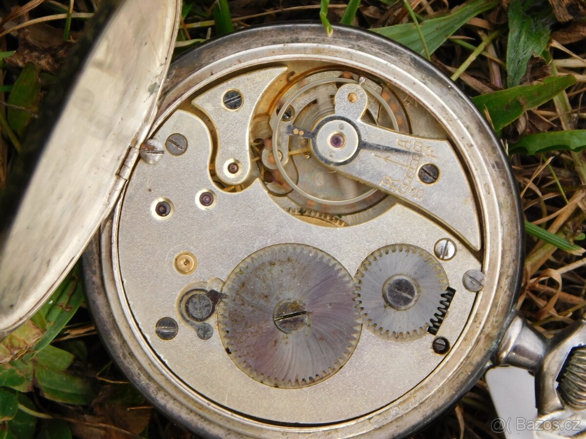 Starožitné stříbrné kapesní hodinky niello / tula - 8