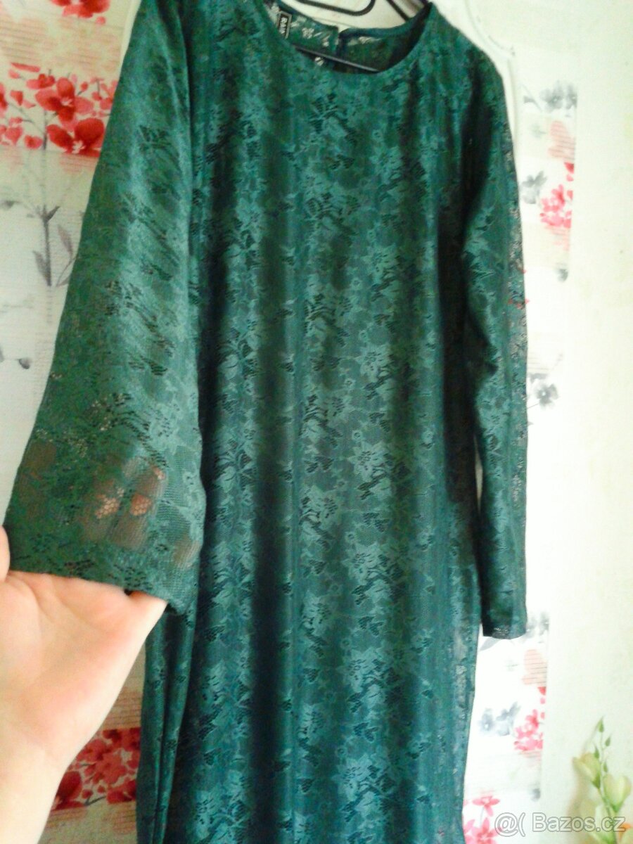 Příležitostní krajkové midi šaty 40/44 - 8