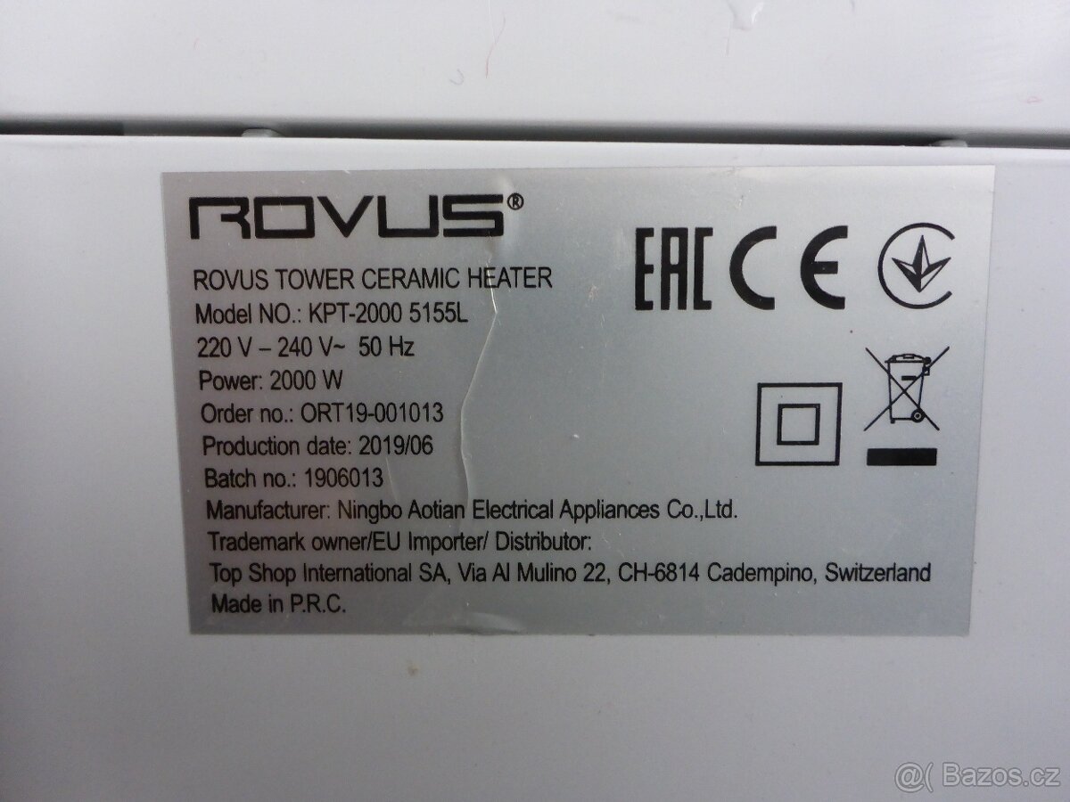 Teplovzdušný ventilátor ROVUS - 8