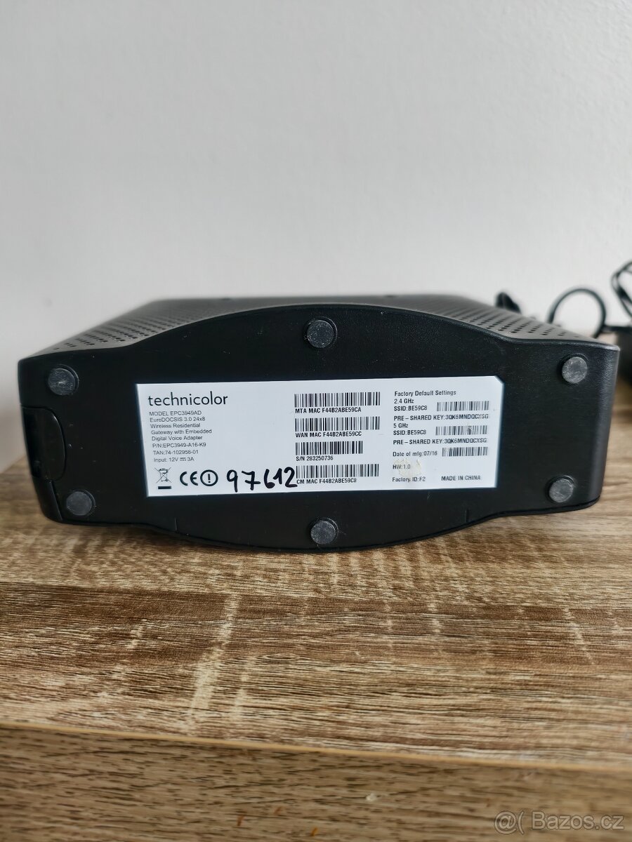 Kabelový modem Technicolor EPC 3949 AD - 8