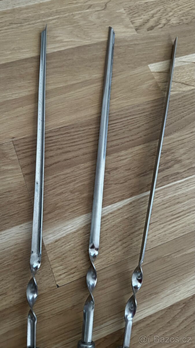 Jehly grilovací (Sampury na saslik)s drevēnou rukojetí (6ks) - 8