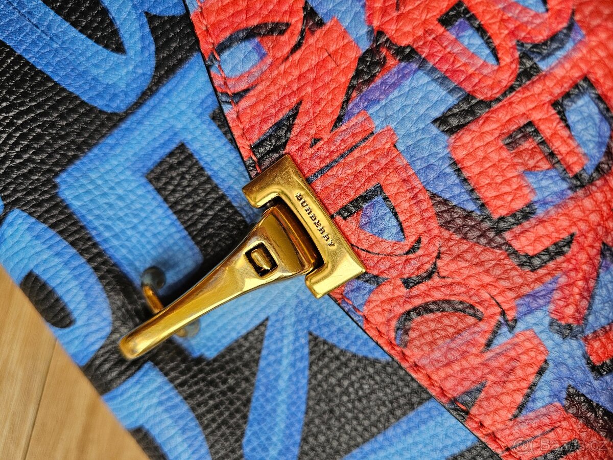 Burberry Small Graffiti Print Leather Crossbody Bag - 8