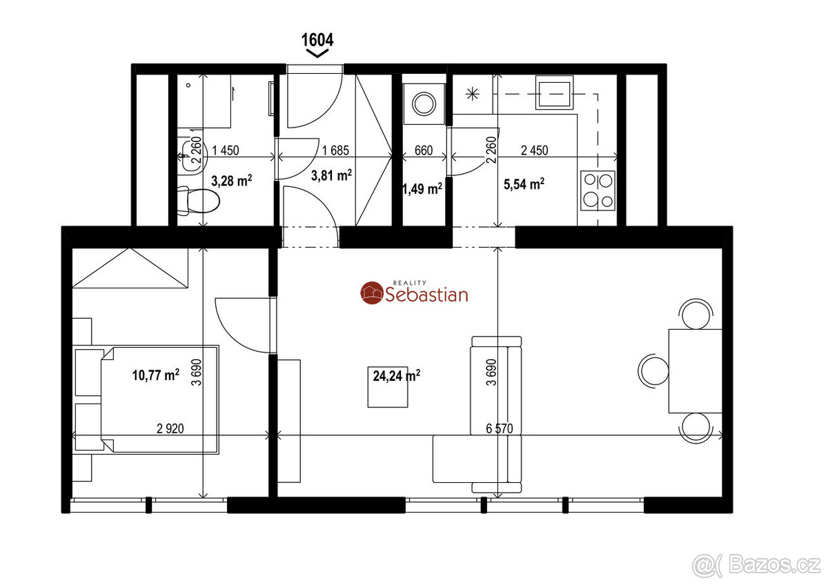 Pronájem bytu 2+1 v ulici A.Sochora v Teplicích (1604) - 8