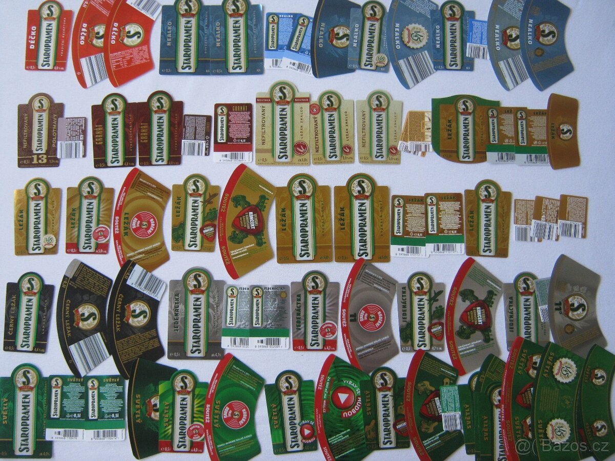 pivní etikety Praha Smíchov Staropramen sbírka 1050ks - 8