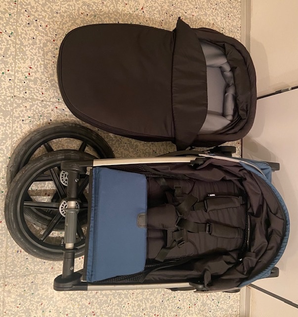 Prodám kočárek Thule Urban Glide 2 Majolic Blue s korbičkou. - 8