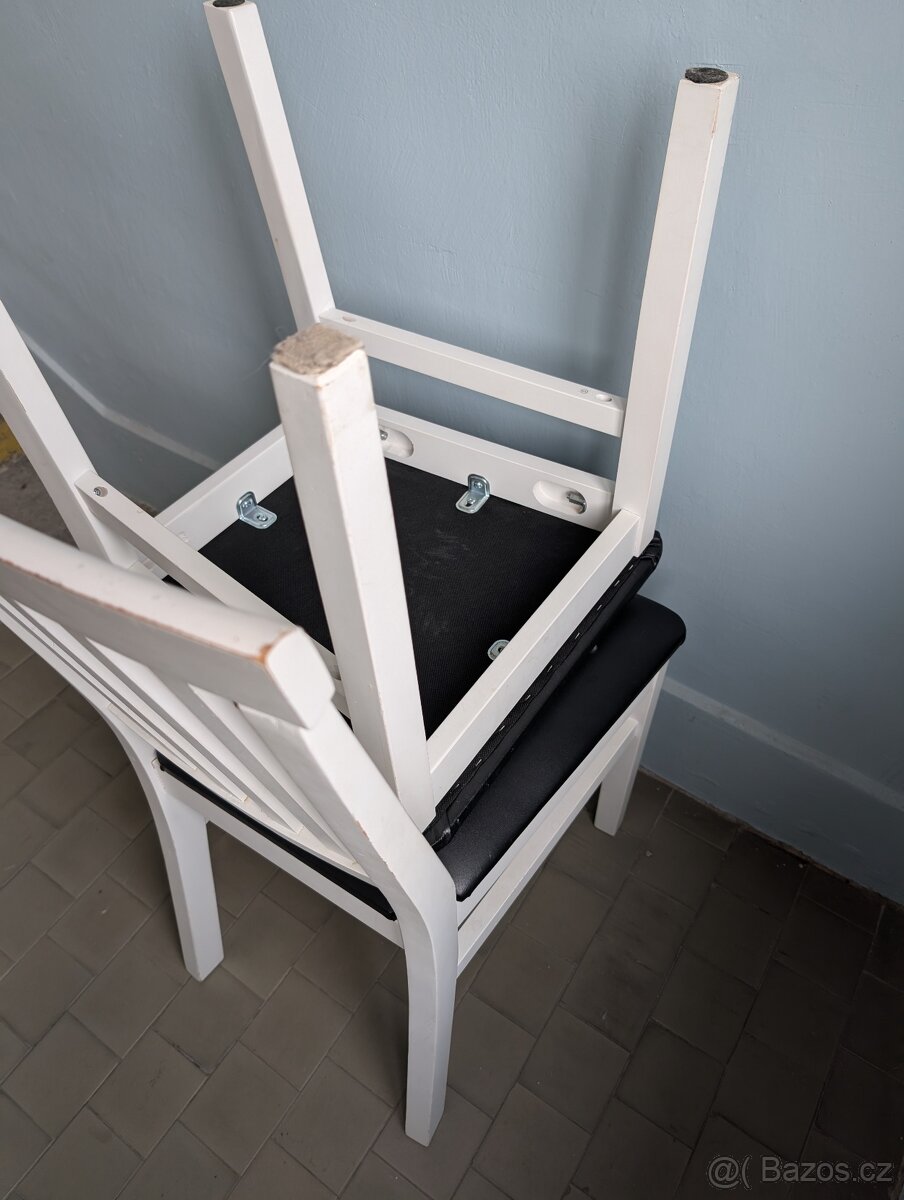Židle bílá dřevěná - 2ks - 8