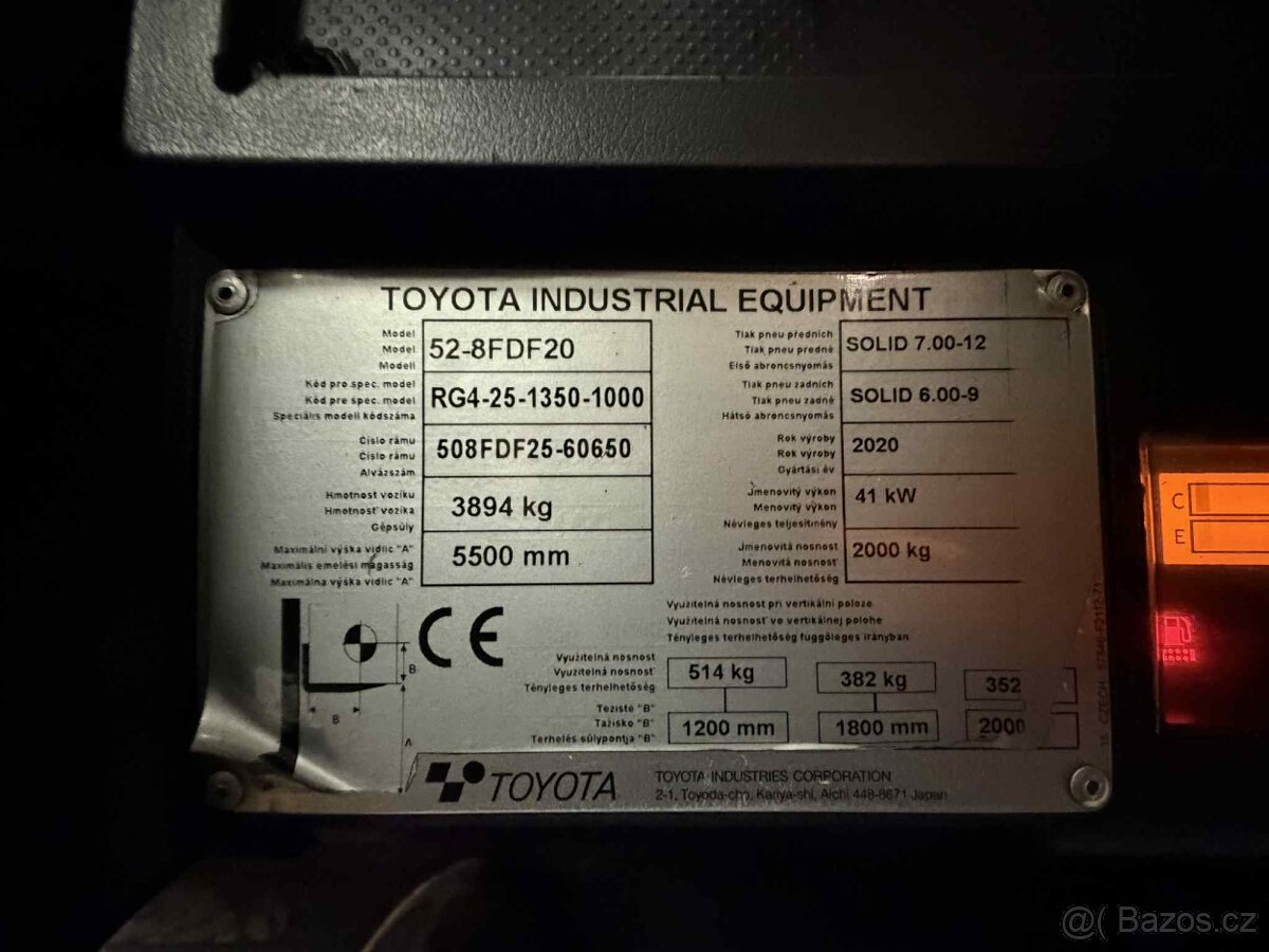 Vysokozdvižný vozík Toyota Dieselový VZV 52-8FDF20 - 8