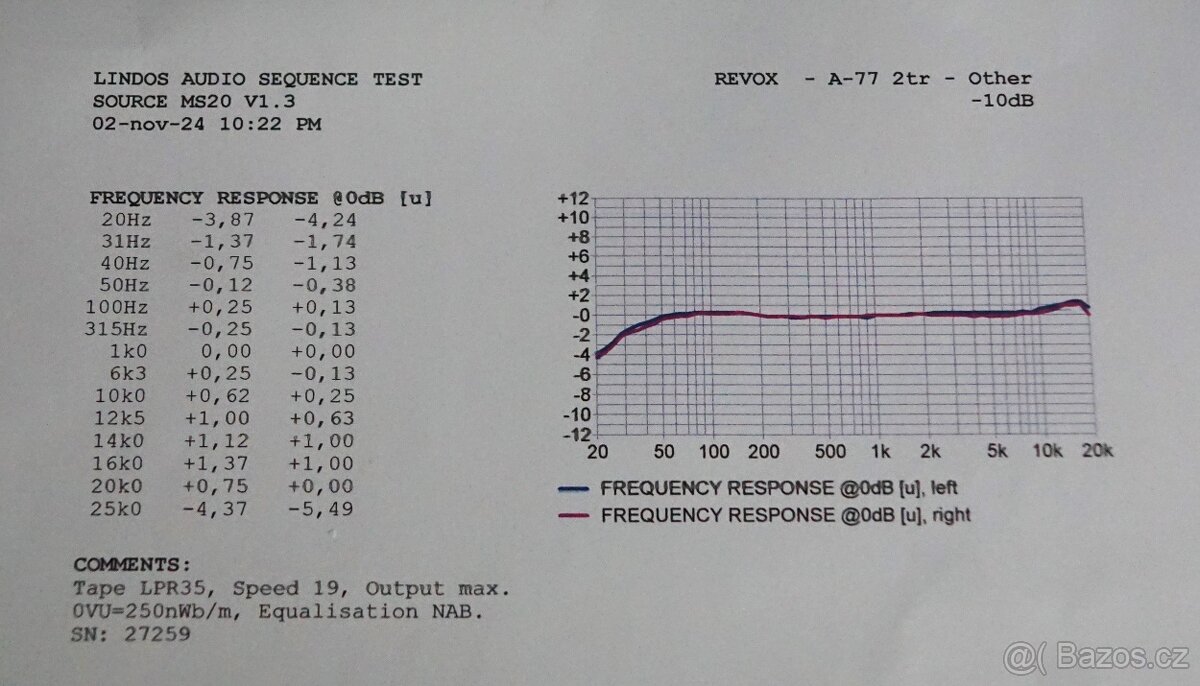 REVOX A 77, 2 TRACK, dvourychlostní 9,5 a 19 cm/s - komplet - 8