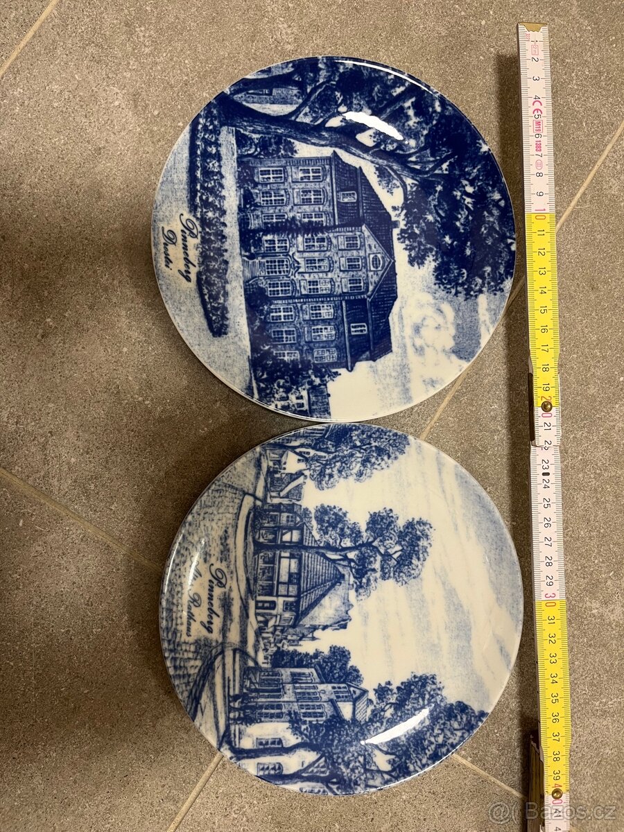 kobalt porcelanovy talir , Konvice Bavaria, bousena misa - 8