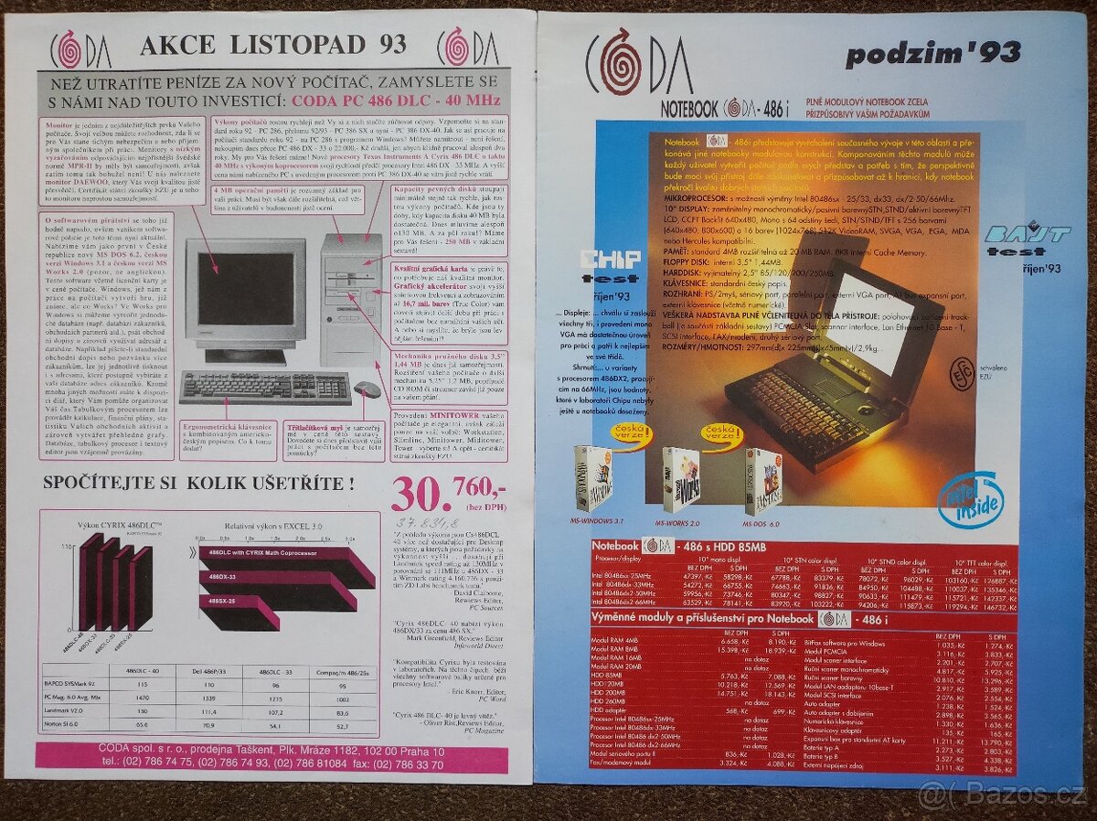 Počítačové nabídky 1. pol. 90 let HW SW Windows - 8