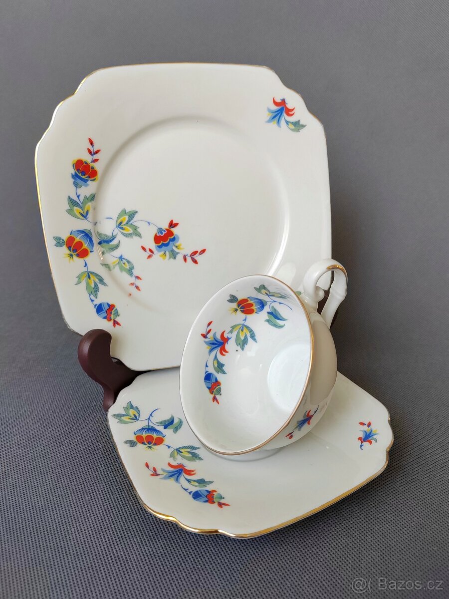 Originální porcelánová čajová sada/trio od Bareuther - 8