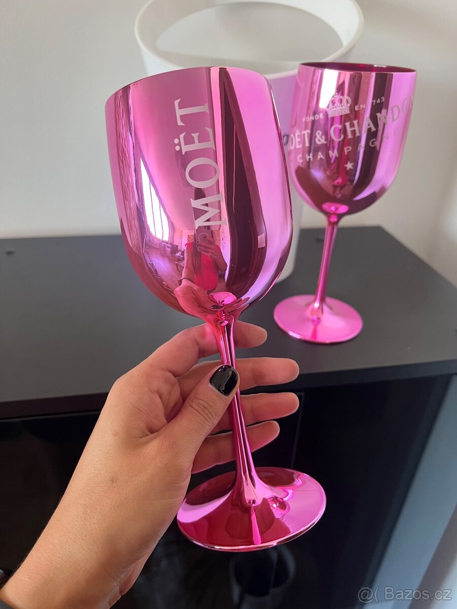 Pink/ ruzove moet skleničky - 8