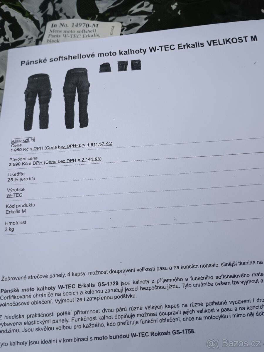 Moto kalhoty softshellové W-Tec Erkalis - 8