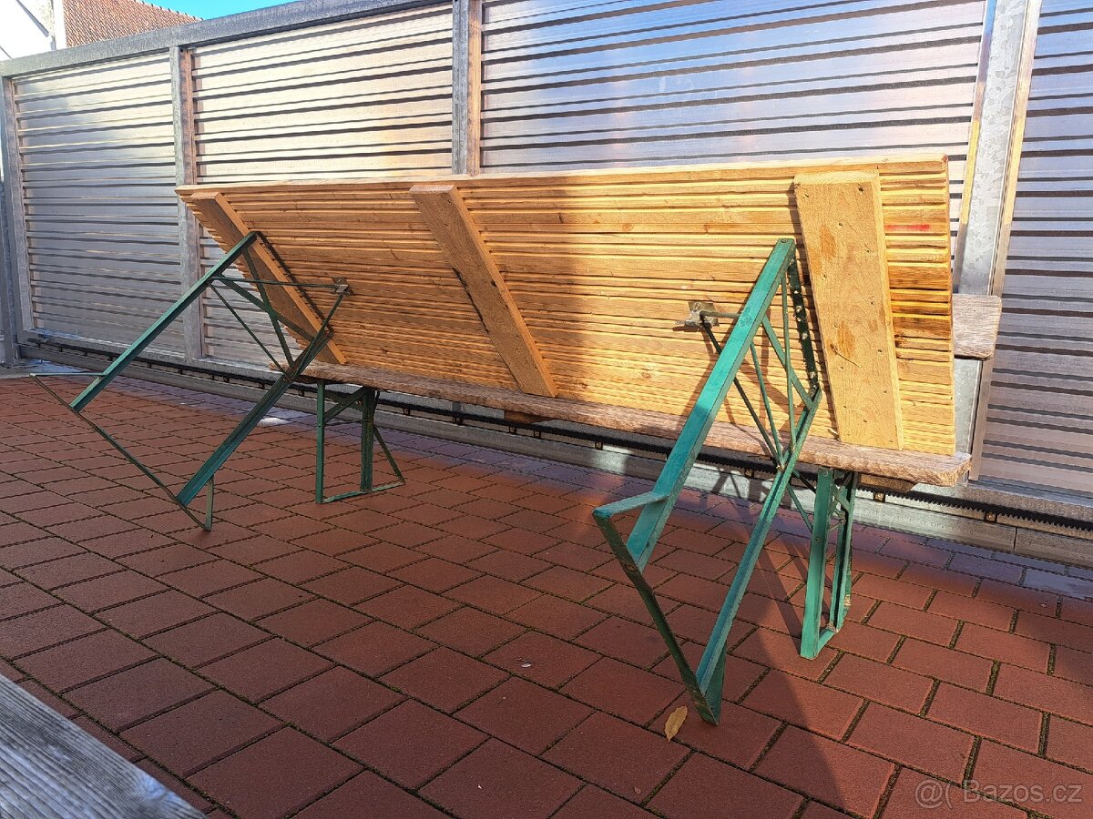 Pivní set rozkládací, dlouhý 220 cm + hospodský deštník - 8