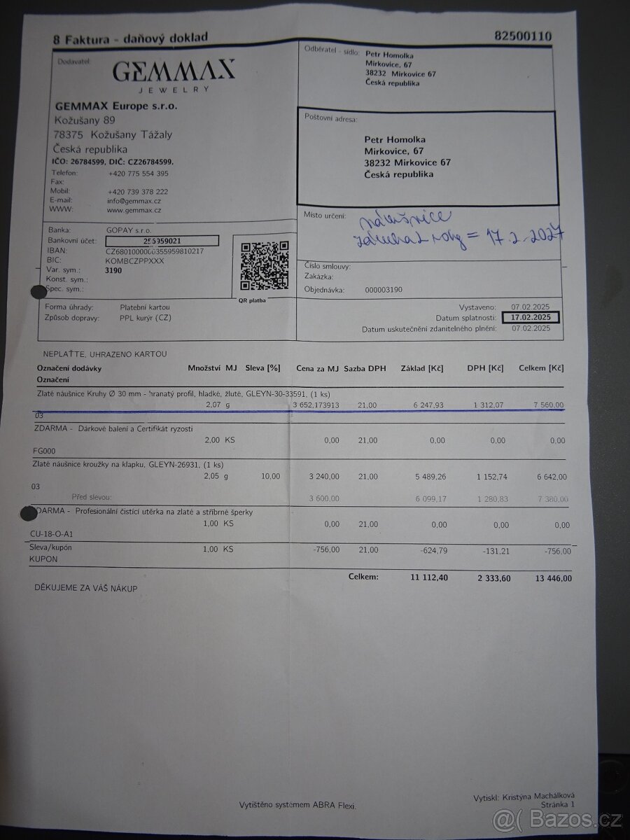 Zánovní (nové) zlaté náušnice kruhy - 8