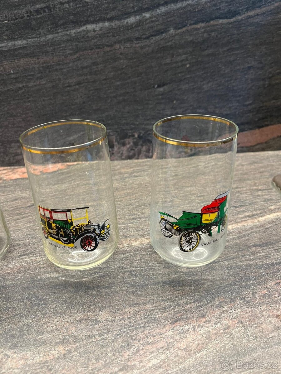 Sada skleniček s retro auty 6ks - 8